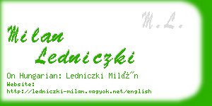 milan ledniczki business card